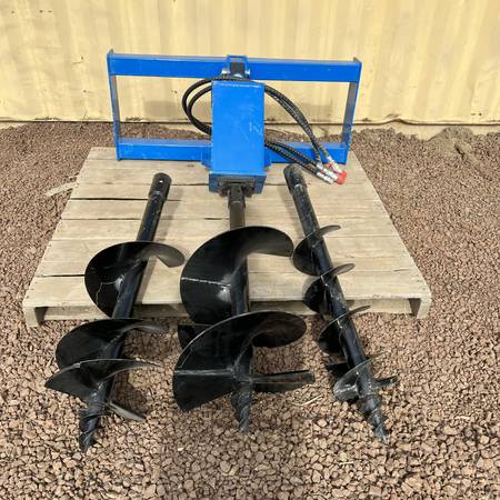 FULL SIZE BRAND NEW SKID STEER AUGER WITH 3 BITS (8"/12"/16")