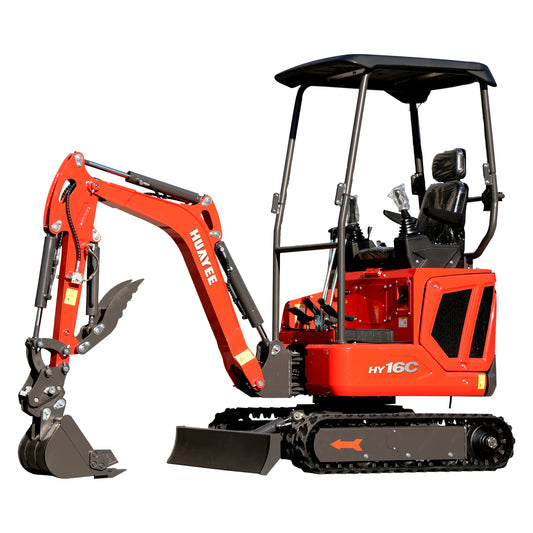 HUAYEE HY16C MINI EXCAVATOR W/ D722 KUBOTA ENGINE, HYDRUALIC THUMB, HYDRUALIC SWING BOOM. WITH WARRANTY